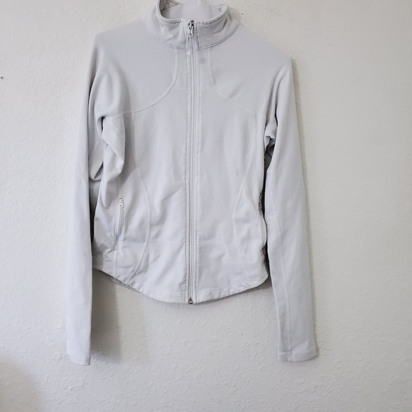 lululemon athletica Jackets & Blazers - Lululemon White Full Zip Activewear Jacket 8
